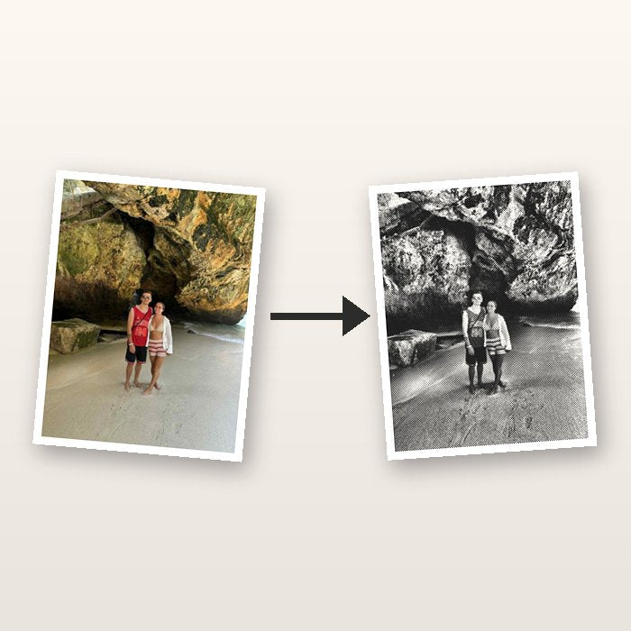 Une photo transformée en affiche en points